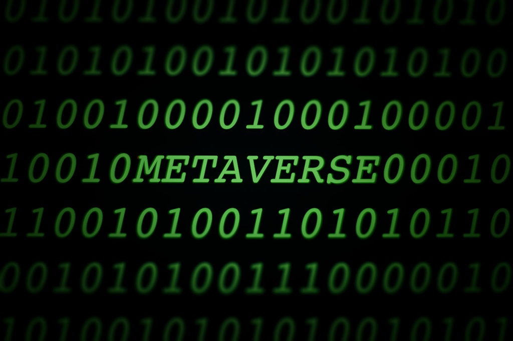 Green Binary Code Spelling “Metaverse”
